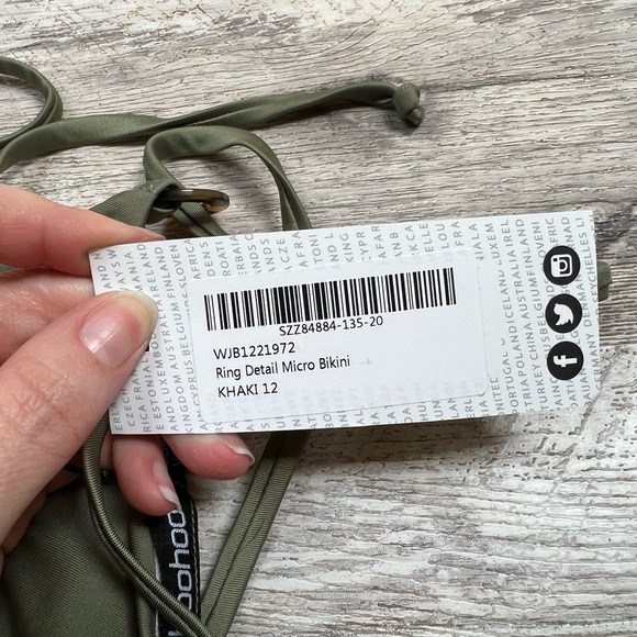 boohoo forest green ring detail micro bikini - Picture 8 of 10